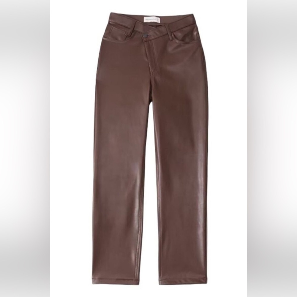 SZ 29/8 Abercrombie & Fitch faux leather 90s straight with crossover waist